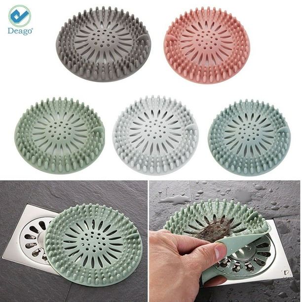 Hair Catcher Durable Silicone Hair Stopper Shower Drain Covers Easy to Install and Clean Suit for Bathroom Bathtub and Kitchen 5 Pack 
